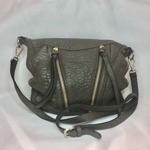 Martine Sitbon unique lambskin crossbody purse, olive green, EUC